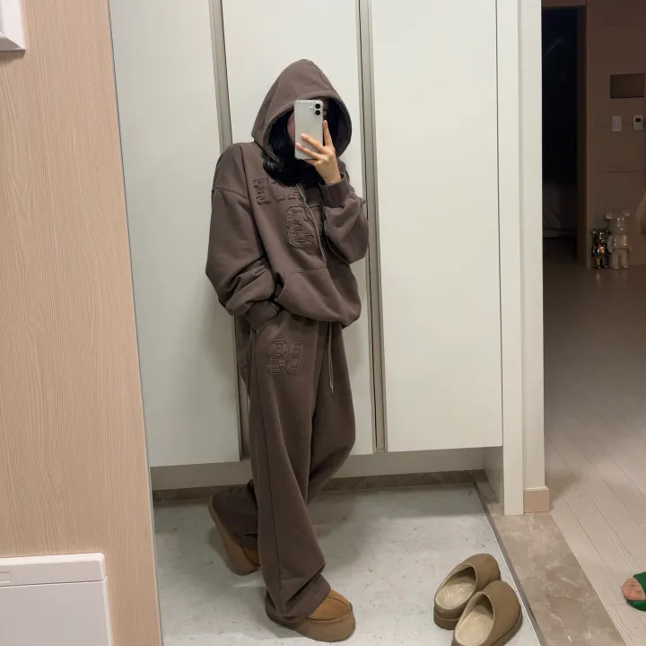 (따로가능)컬르 피그먼트 양기모 후드티 세트    *조거,와이드,스트링,남녀공용,커플 상세 이미지 8