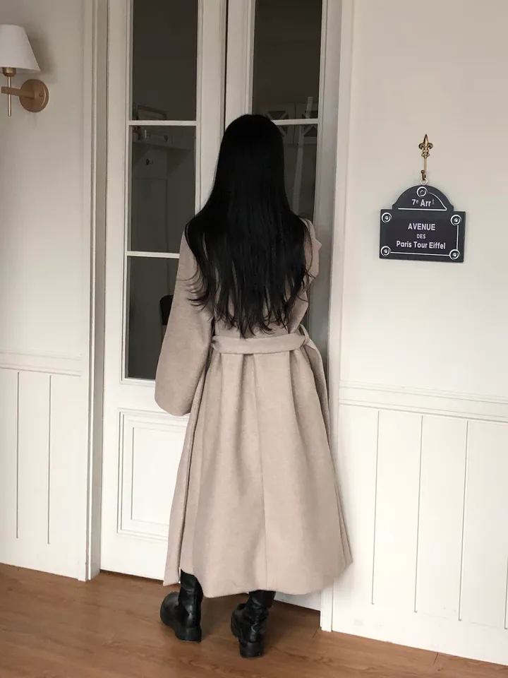 [백화점퀄리티!핏보장🖤]국내제작 탄탄 오버핏 허리끈 싱글 롱코트 4color 상세 이미지 20