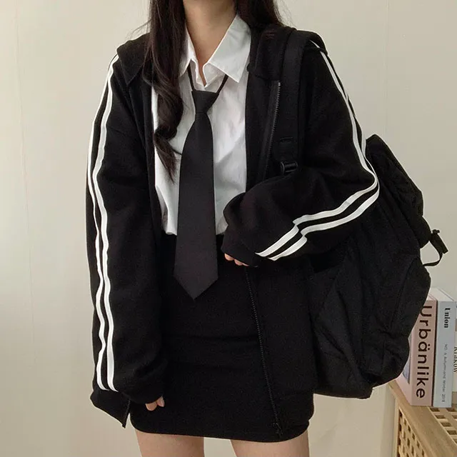 (◞˃ᆺ˂)◞💖[박시핏!/5컬러] 꾸안꾸강추 핏 예쁜 오버핏 심플 베이직 라인 두줄 포인트 기본 후드집업 상세 이미지 12