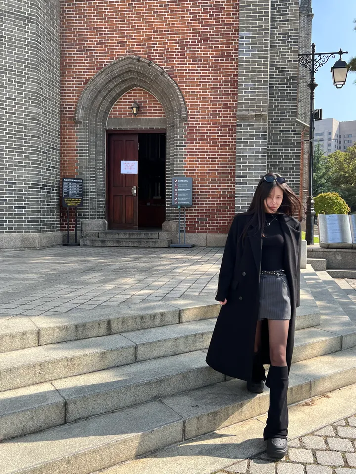[울함유고퀄🖤] 엘리 울 더블 버튼 뒤트임 누빔 겨울 롱 코트 상세 이미지 41