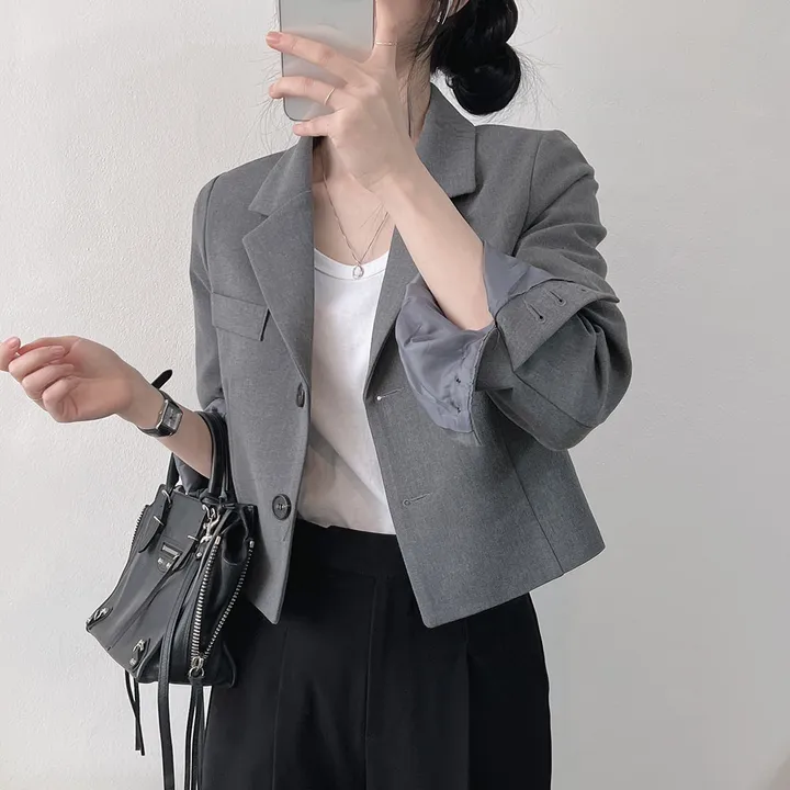 봄자켓*.* [패드없는, 퀄리티굿] 소매트임 크롭 자켓 상세 이미지 44