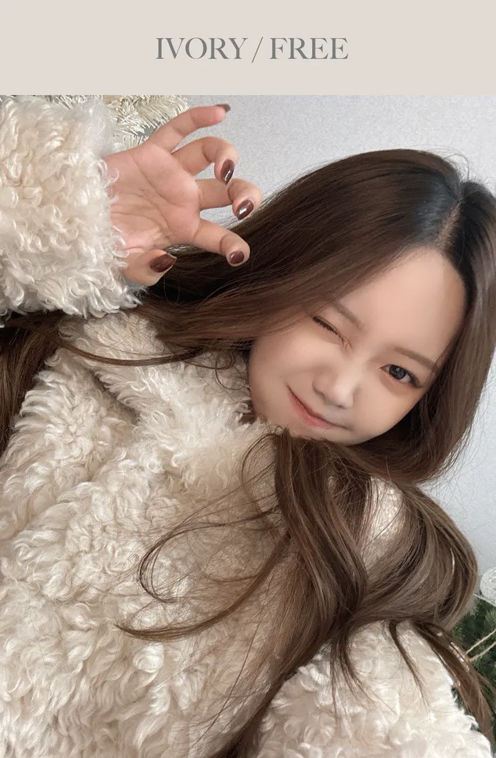 [안아주고싶은/품절임박] 풍성 복실 오버핏 카라 양털 퍼 코트 자켓 상세 이미지 8