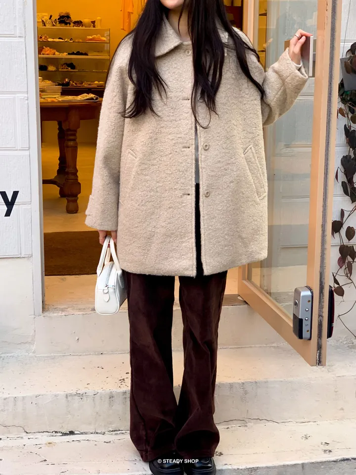 [울코트/울40%/누빔] 코지 부클코트 하프코트 코트 (3colors) 상세 이미지 41