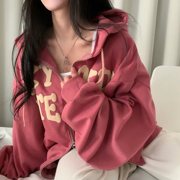 [기모추가!/만족도100%] 크루아상 발포 오버핏 레터링 후드집업,점퍼 - 4color 상세 이미지 19