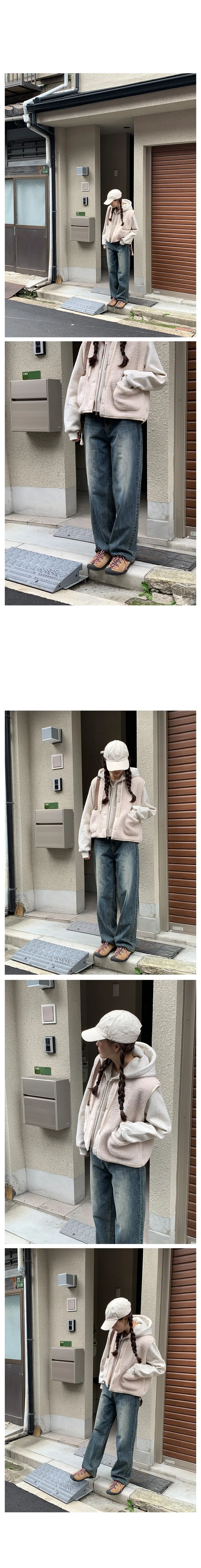 [RE:MOMENT/아이보리 당일발송] made. 포그 후리스 베스트 상세 이미지 16