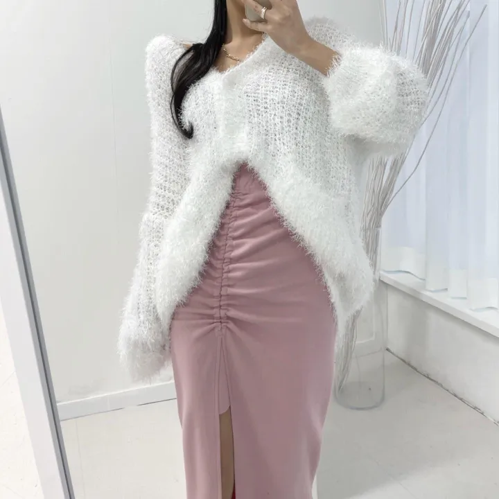 [얼굴 형광등ღ] 솔잎 루즈 박시 가디건 앙고라가디건 루즈가디건 상세 이미지 28