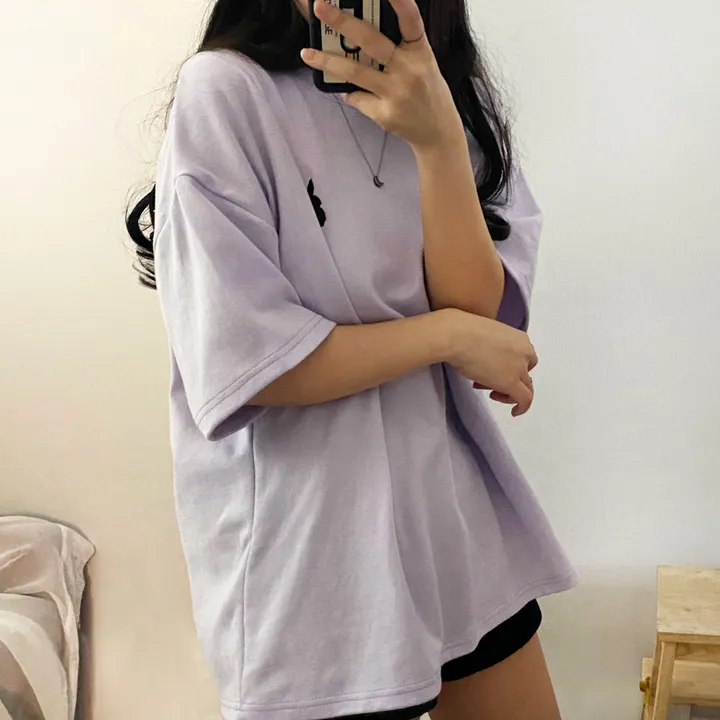 [넉넉/데일리] 러블리 래빗 자수 오버핏 반팔티T 상세 이미지 15