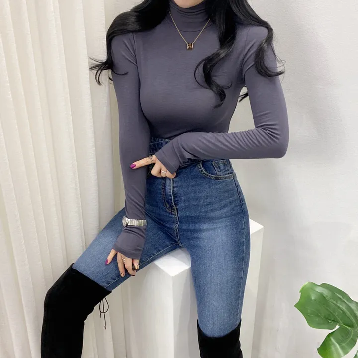 🚀당일발송🚀[6천장돌파/기모선택/묶음할인] 봄 가을 겨울 메이 부들 여리 폴라 티셔츠 이너티 상세 이미지 31