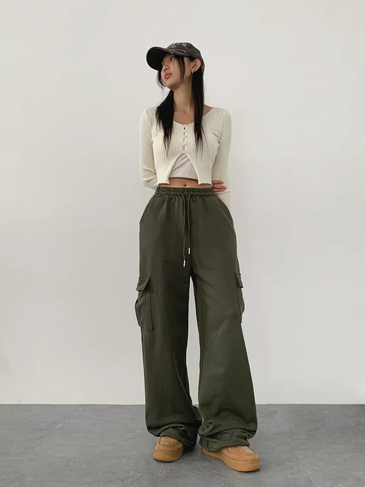 ✨줍줍SALE/마지막수량!!✨[기본,롱기장/가격찐!! 도톰한 쭈리원단 *스트링조절* 데일리 와이드 트레이닝팬츠] 이단쭈리카고스트링팬츠 상세 이미지 19
