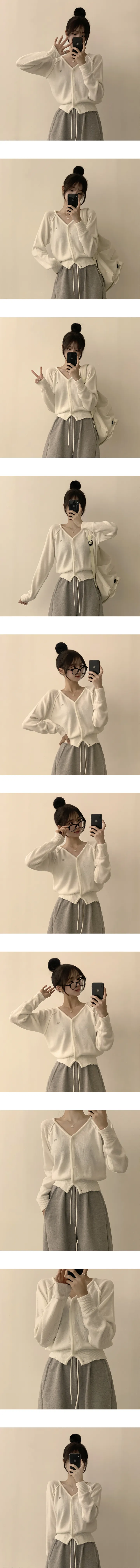 [NEW✨/자신있는추천] 고급진 무드의, 와펜 봄 브이넥 긴팔 데일리 팬던트 루즈핏 베이직 니트 가디건 데일리 아우터 6color 상세 이미지 3