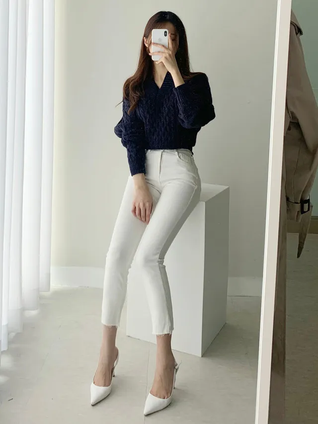 [빠른배송/1만장돌파] 스판굿 반하이 8부 일자 팬츠 면바지 화이트 블랙 베이지 상세 이미지 67