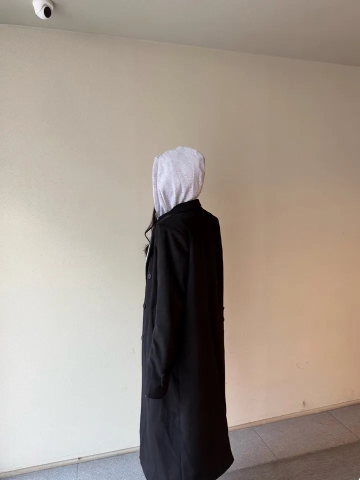 [패드내장/일체형/맥시롱기장감] 루즈핏 울 모직 후드 레이어드 롱 뒷트임 코트 1COLOR 상세 이미지 14