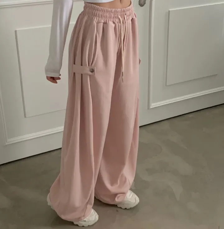 Made [봄컬러추가/🤍숏,롱!] 비어 사이드스냅 비죠, 버튼 롱와이드 트레이닝 추리닝 밴딩팬츠 - 12color 상세 이미지 28
