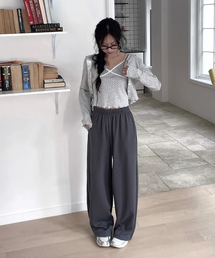 [러블리룩🫧💗] 럼블 잔꽃 패턴 플라워 레이스 골지 나시 가디건 세트 봄 가을 / 나시 가디건 레이어드 아우터 봄가디건 봄옷 뮤잉 상세 이미지 19