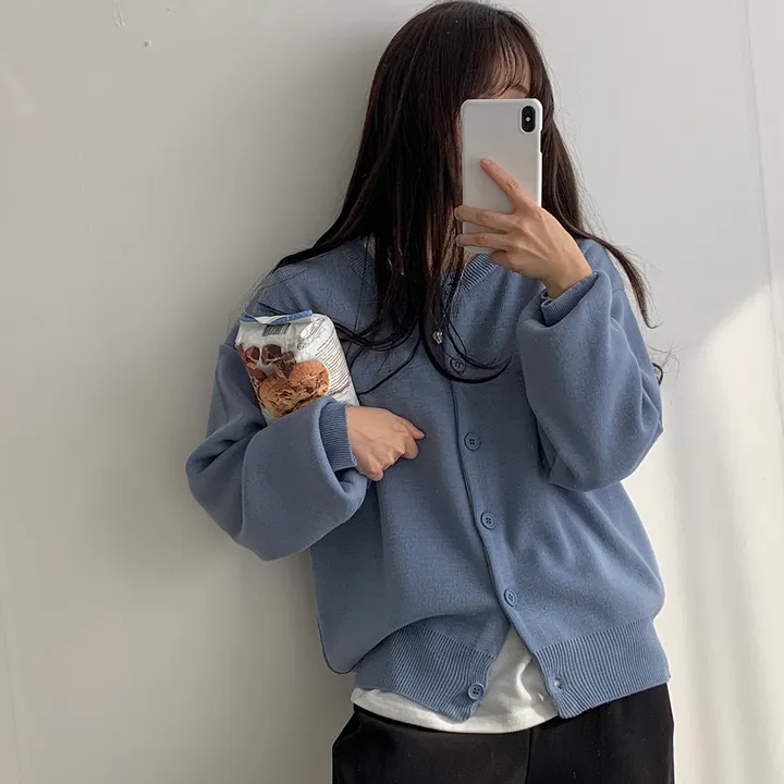 [ 데일리/무려~12컬러 ] 가을 겨울 포포 도톰 라운드 가디건 상세 이미지 21
