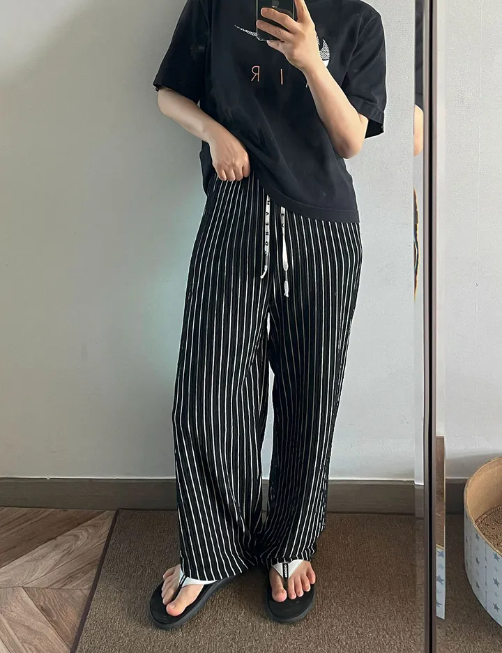 🎀핏보장🎀 찰랑 모던 스트라이프 밴딩팬츠 잠옷바지 마실룩 상세 이미지 25