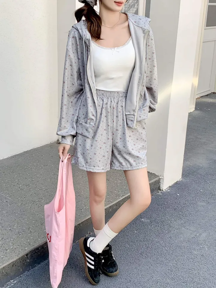 당일발송💌[귀욤뿜뿜] 플라워 후드집업 바지세트 촌캉스 꽃놀이 봄신상 상세 이미지 16