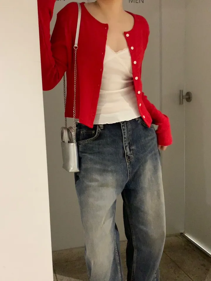 로렌 플라워 펀칭 크롭 라운드 가디건 상세 이미지 18