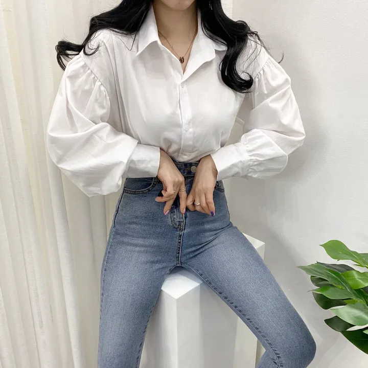 🚀당일발송🚀[베이직/하객룩] 봄 가을 메인 벌룬 블라우스 남방 상세 이미지 8