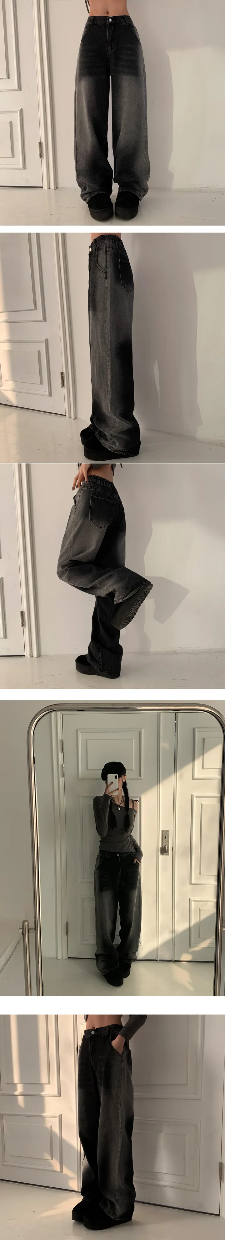 [기획가🖤/핏보장]  워싱 뒷밴딩 슬림 와이드 pt - 3color 상세 이미지 11