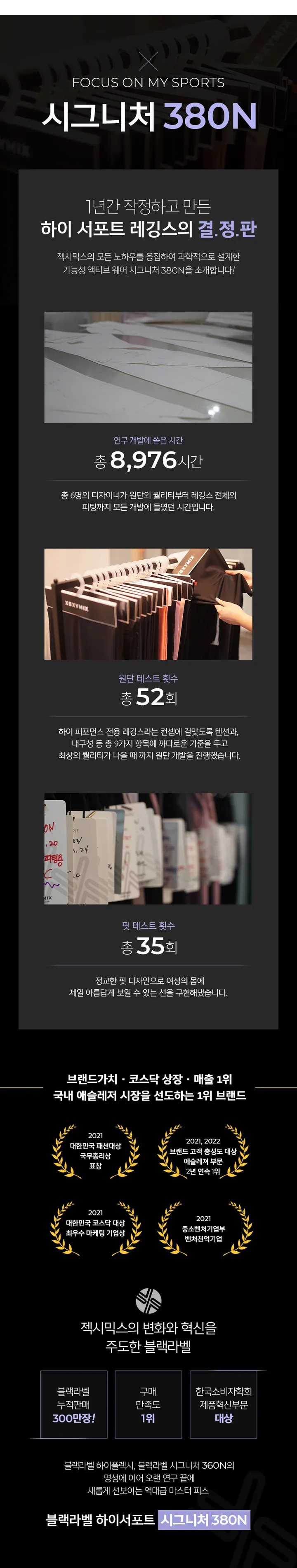 블랙라벨 시그니처 380N 레깅스 1+1 상세 이미지 1