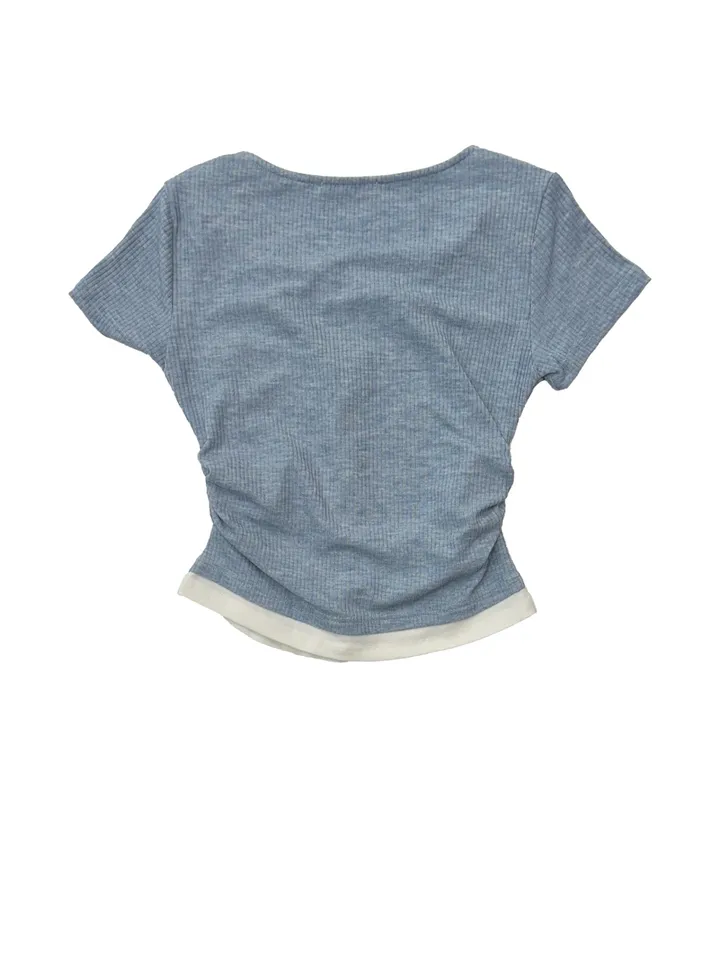 [25 SS신상🍀] Shirring Two Tone Layered Short NT 상세 이미지 33