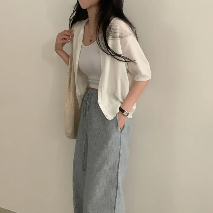 [고급여름원단/데일리] 시원한, 뱀부 반팔 니트가디건 - 7color 상세 이미지 40