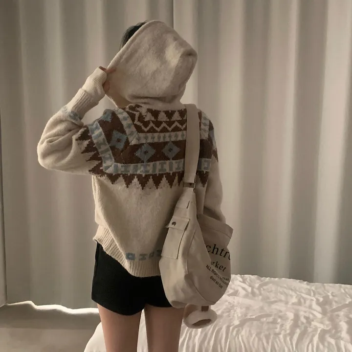 [도톰해요,!] 뉴픽 노르딕 떡볶이 자가드 후드 니트 가디건 - 3color 상세 이미지 17