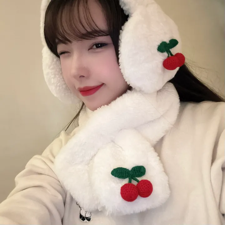얼굴작아보여요🐑자체제작 스키장 모자 썰매장 양면착용 3컬러 귀도리 목도리 세트 머플러 귀마개 빅사이즈 겨울 포근 몽글몽글/ 상세 이미지 14