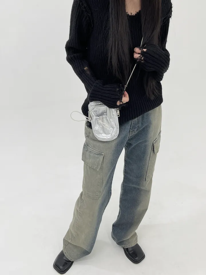 [3color]글로시 / 나일론 스토퍼 미니백 glossy mini crossbag (가벼운 데일리 가방 유니크 쁘띠 스트링 크로스백) 상세 이미지 7