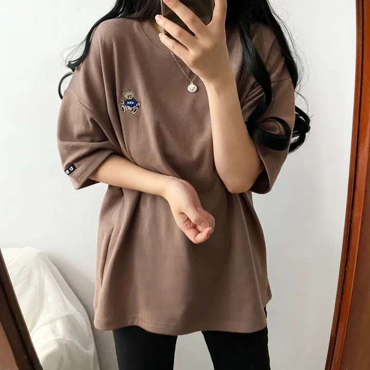 [예쁨/데일리] 베어 라벨 자수 오버핏 반팔티T 상세 이미지 31