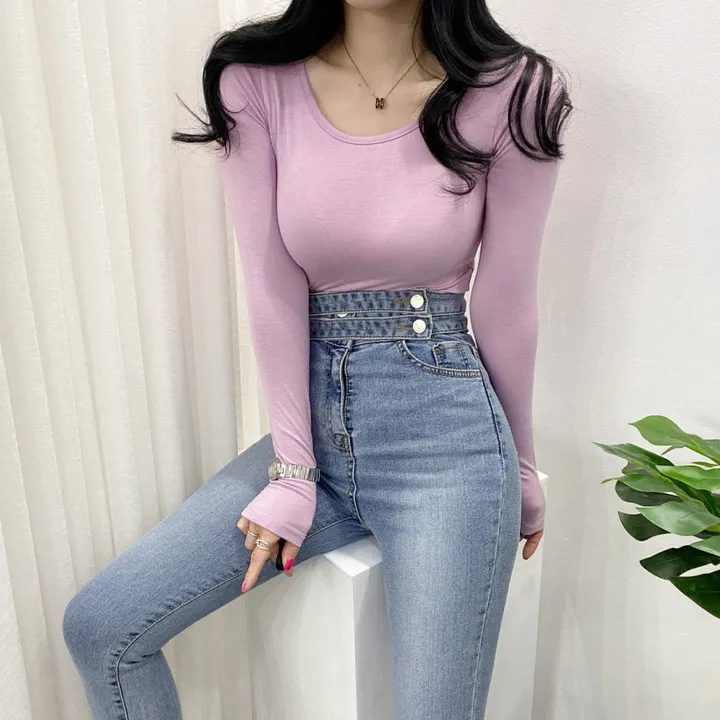 🚀당일발송🚀[묶음할인/10컬러] 봄 가을 말랑 유넥 긴팔 티셔츠 이너티 상세 이미지 34