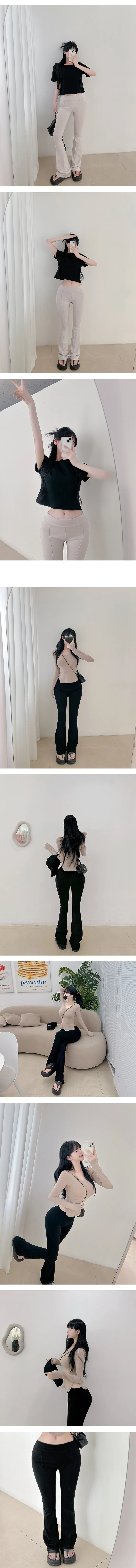 탄탄 보정핏 부츠컷 레깅스 팬츠 4 COLORS 상세 이미지 3