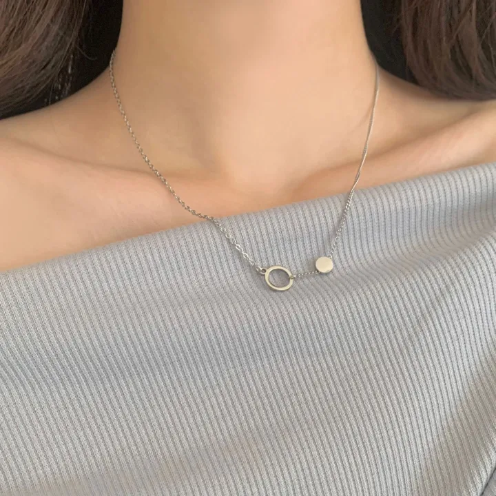 [써지컬] 언발 투 써클 목걸이 상세 이미지 5