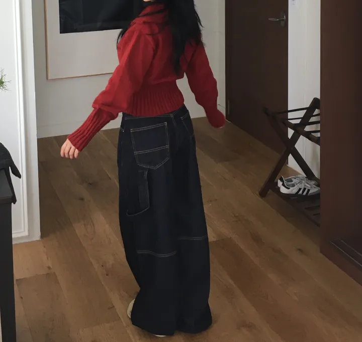 [간절기신상/허리잘록!] 데일리 투웨이 카라넥 하이넥 세미 크롭 니트 집업 상세 이미지 5