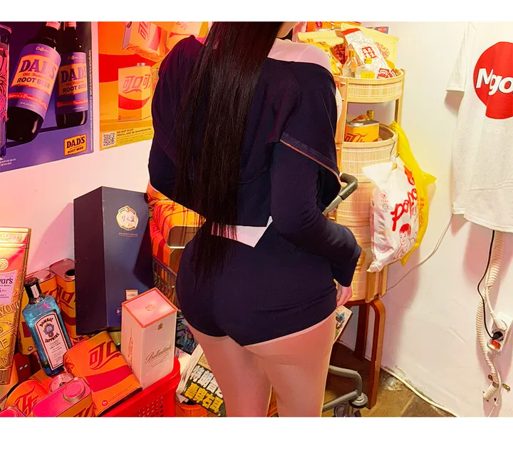 [2way팬츠] 쌔끈매끈핏 로우숏 돌핀 트레이닝 세트 Set 상세 이미지 14