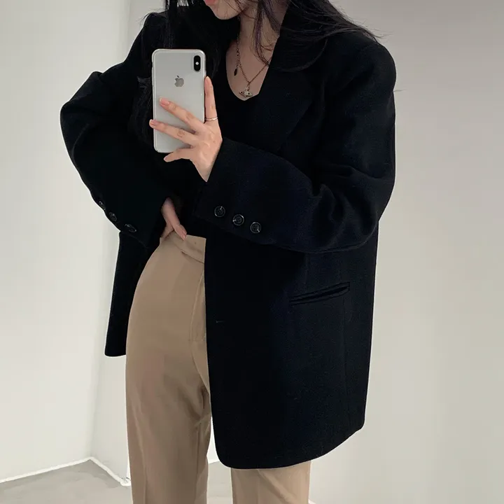 [wool100%/브랜드공정]  윈터 싱글 투버튼 카라 리얼 울 자켓 블레이저 - jk 상세 이미지 56