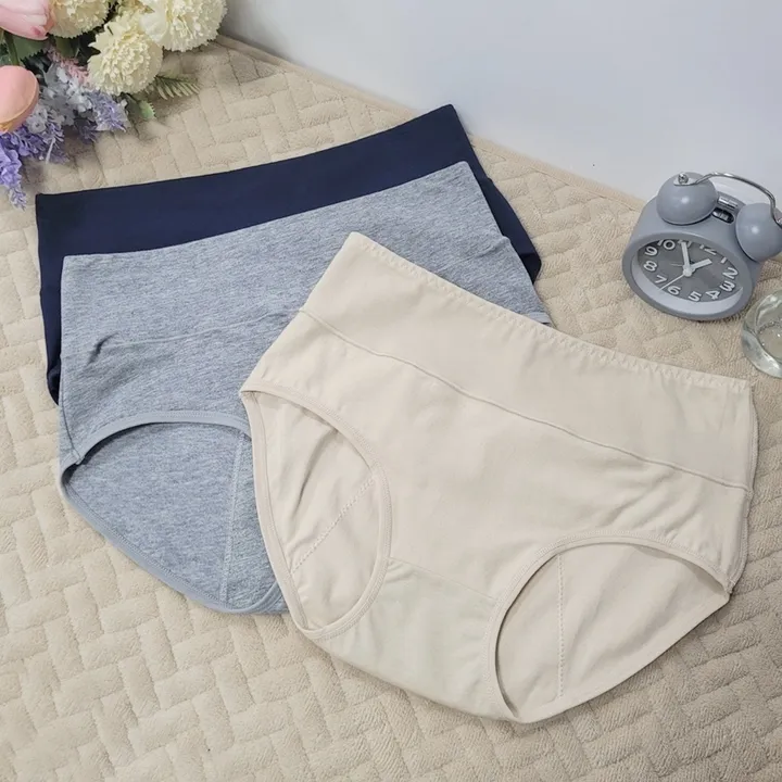 [당일출고/85~105호] 아랫배를 감싸주는 하이웨스트 위생팬티 생리팬티 면스판 복부팬티 상세 이미지 3