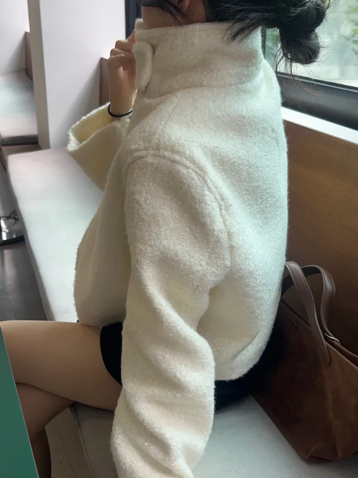 [주문폭주] 크리미 하이넥 숏코트 - 2col 상세 이미지 21