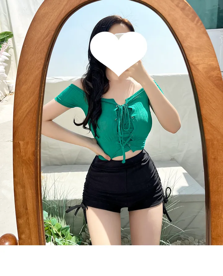 [누적10000장판매][당일발송] 스윔 스트링 하이웨스트 숏 팬츠 [국내제작 워터밤 흠뻑쇼 페스티벌 뱃살커버 똥배커버 군살커버 수영복 수영반바지 스윔숏츠 스윔웨어] [빠른출고] 상세 이미지 28