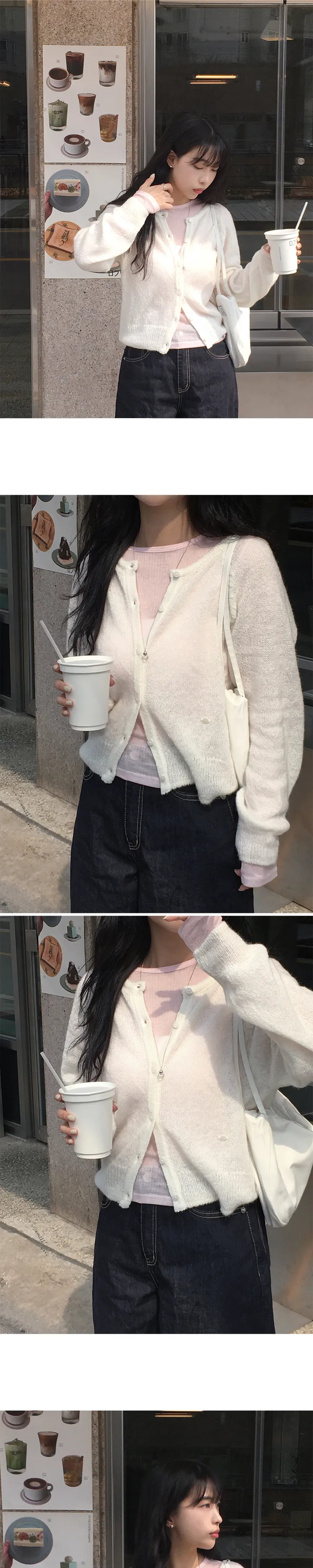 당일/봄가디건🌸 [here you] 퍼지 모헤어 cardigan - 5color (벚꽃룩/울가디건/모헤어니트/나들이룩/봄니트) 상세 이미지 29