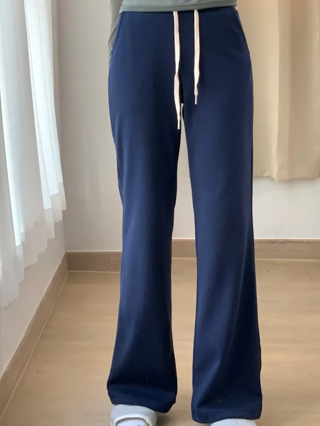 (핏대박) 부츠컷 밴딩 롱기장 꾸안꾸 골반 보정 슬림 말라핏 키큰녀 운동 봄 여름 가을 간절기 데일리룩 바지 츄리닝 트레이닝 팬츠 4color 상세 이미지 15