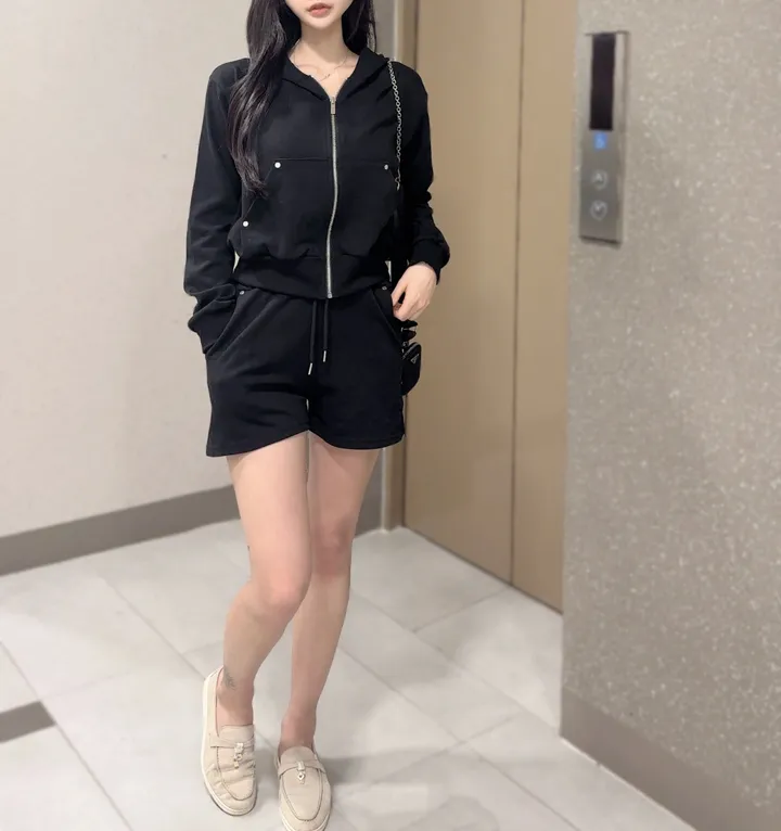 *빠른출고*/최저❤️ 로로set🤎후드찡 반바지 세트 여름세트 장마룩 트레이닝세트 상세 이미지 7