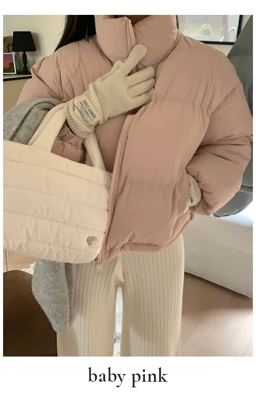 [주문폭주/당일출고🖤] 스노우 파스텔 크롭 숏 패딩 pd (웰론솜)(생활방수가능) 상세 이미지 13