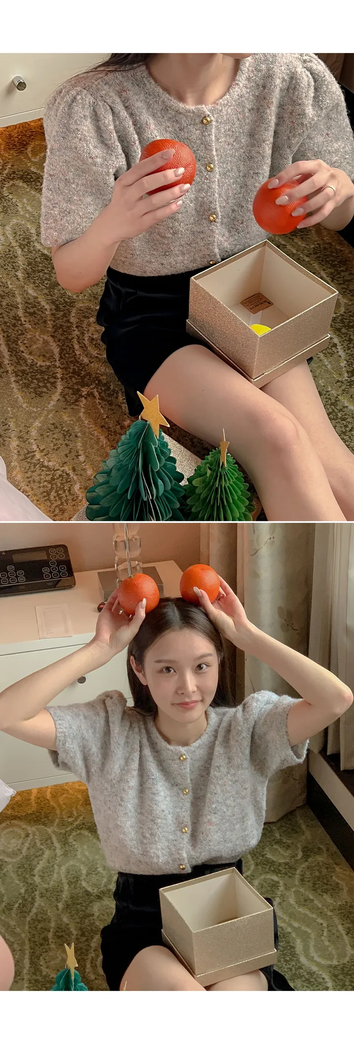 [11차입고/자체제작] 캐빈 크롭 퍼프 반팔 가디건 상세 이미지 21