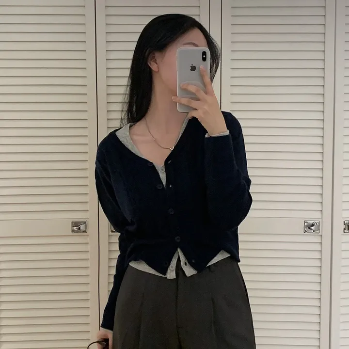 [원단좋아요🤎/연그레이 당일출고!] 자체제작 #크치Made 욜로 포켓 어텀 니트 크롭 올드머니 가디건 - cd 상세 이미지 95