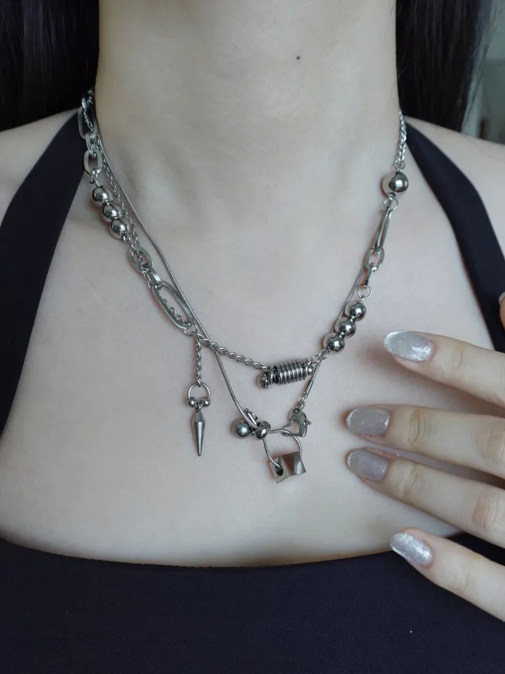 [써지컬] chic drop necklace | 미니멀 시크 드롭 뱀줄 목걸이 상세 이미지 16