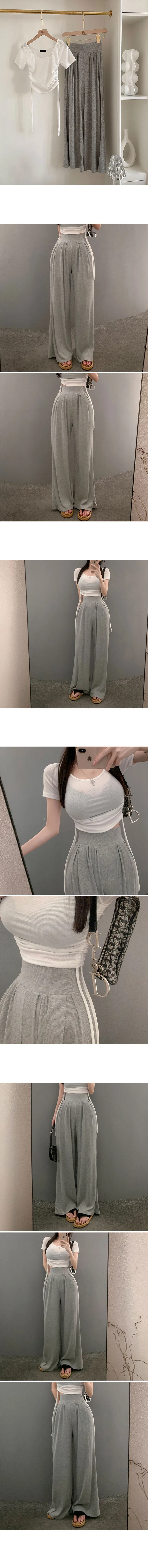 *인생팬츠/허얇골넓🩷/기본or롱*[MADE] 왕말라 허리쏙 찰랑 와이드 스판팬츠 간절기팬츠 와이드팬츠 봄 여름트레이닝 상세 이미지 18