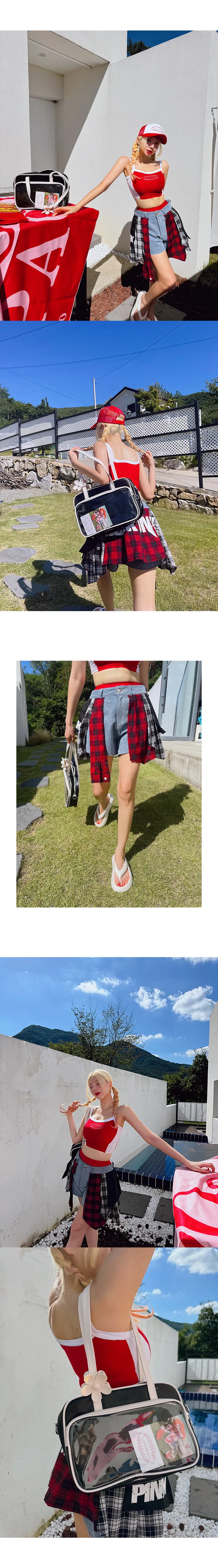 ❤️당일배송🩵 #-3kg삭제템 #국내제작 수퍼걸 배색 하이웨스트 스윔웨어 비키니 수영복 상세 이미지 15