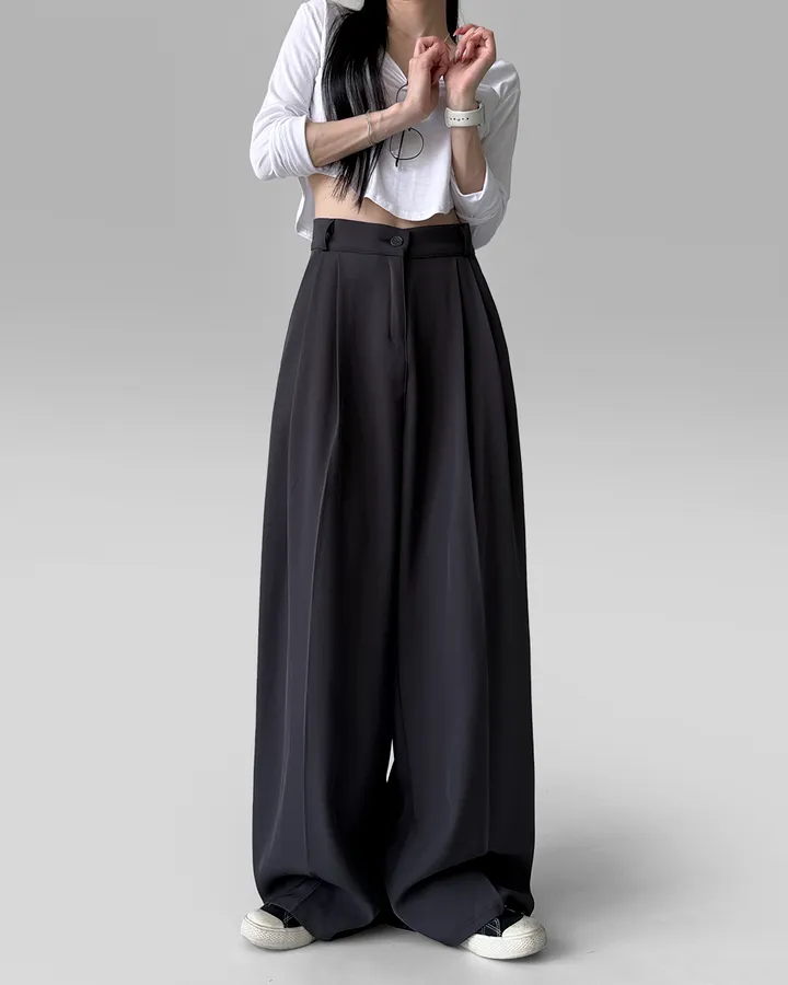 [4계절템/숏,롱/~2XL] 올리브유 메가 통 와이드 더블 핀턱 사계절 슬랙스 상세 이미지 68
